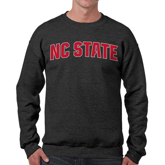 NC State Wolfpack NCAA Unisex Adult Crewneck Fleece Sweatshirt - Charcoal