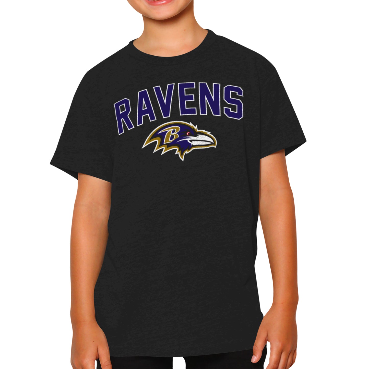 Baltimore Ravens NFL Youth Home Team Tee- Youth Pro Football T-Shirt For Boys & Girls Kids clothes - Black
