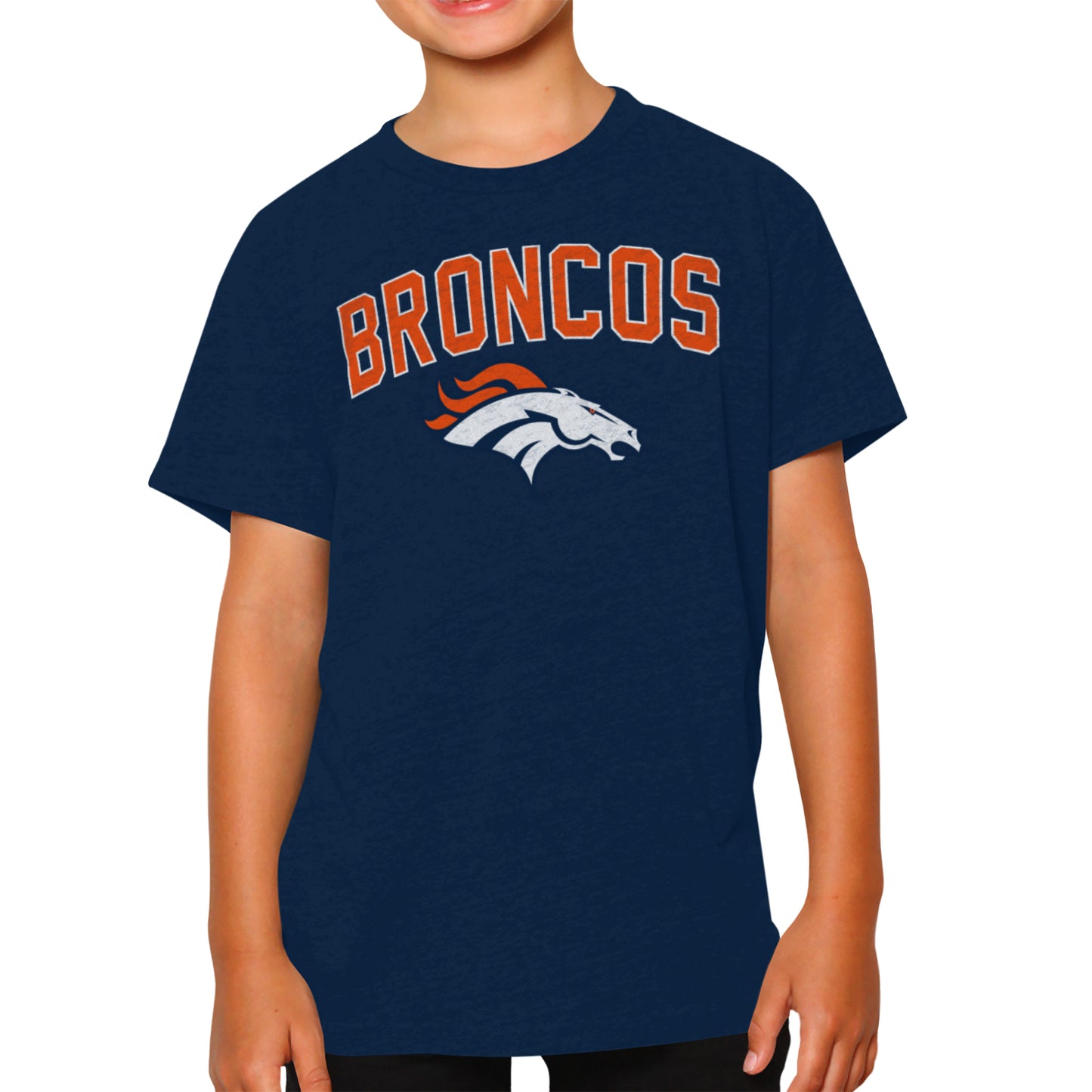 Denver Broncos NFL Youth Home Team Tee- Youth Pro Football T-Shirt For Boys & Girls Kids clothes - Navy