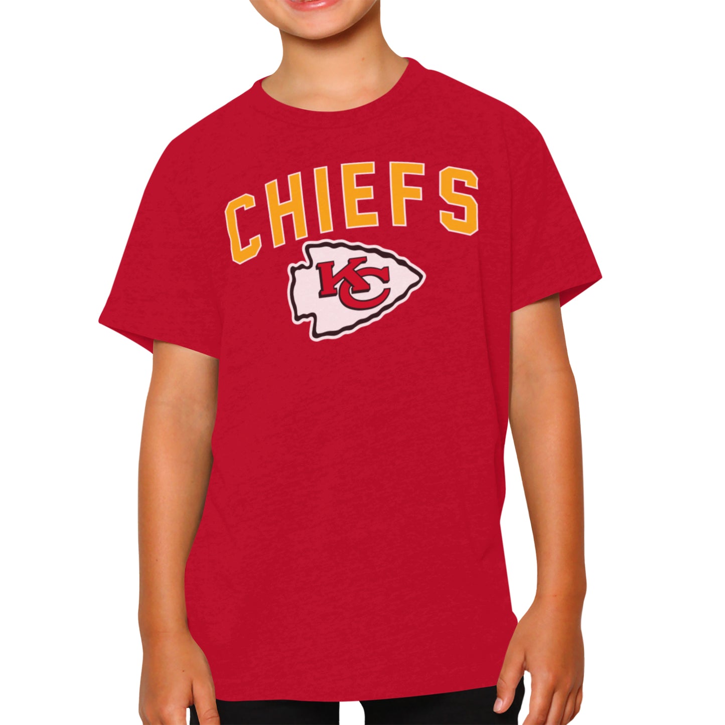 Kansas City Chiefs NFL Youth Home Team Tee- Youth Pro Football T-Shirt For Boys & Girls Kids clothes - Red