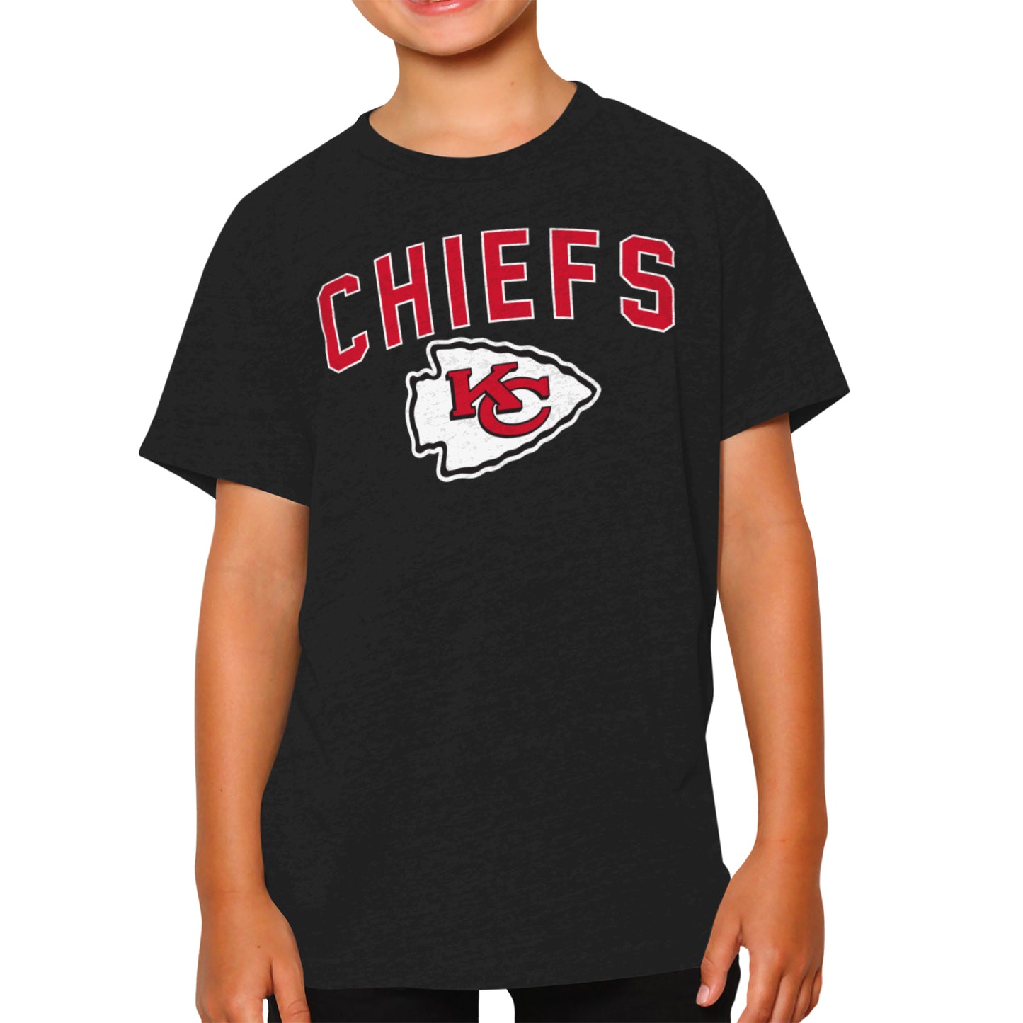 Kansas City Chiefs NFL Youth Home Team Tee- Youth Pro Football T-Shirt For Boys & Girls Kids clothes - Black