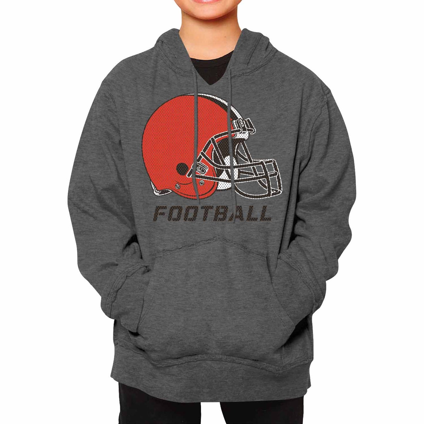 Cleveland Browns NFL Youth Run City Hoodie- Kids Pro Football Pullover Sweatshirt Kids Clothes - Sport Gray