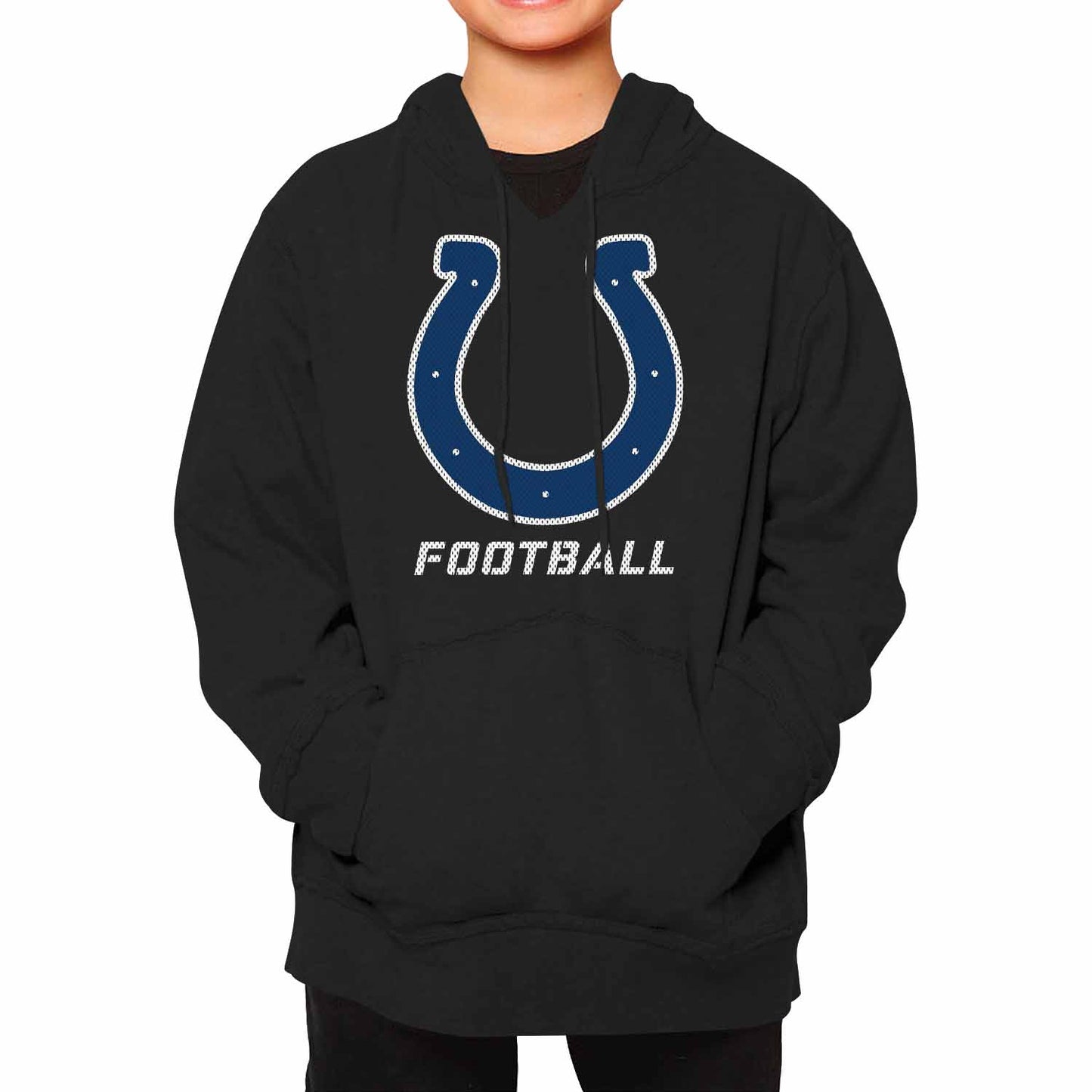 Indianapolis Colts NFL Youth Run City Hoodie- Kids Pro Football Pullover Sweatshirt Kids Clothes - Black
