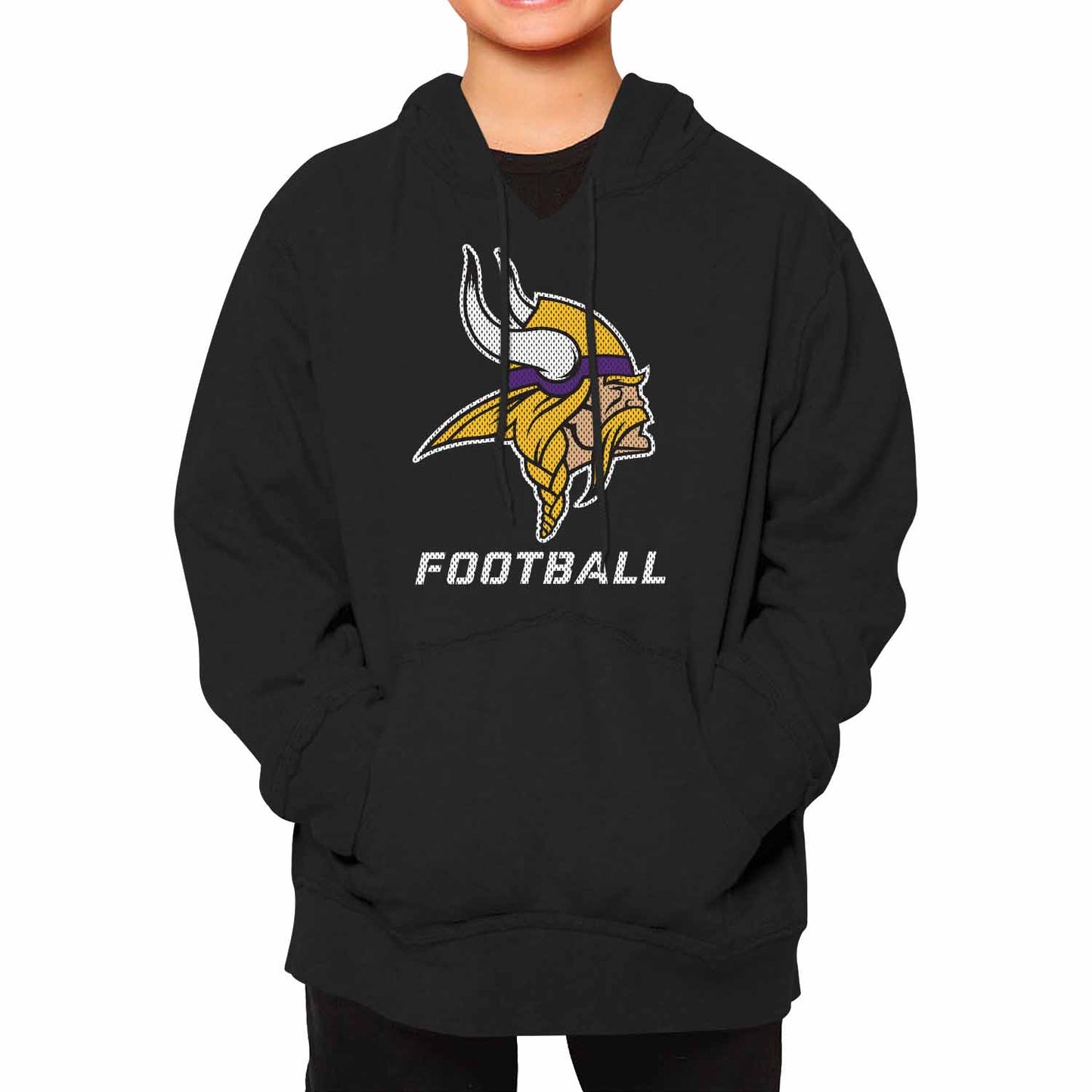 Minnesota Vikings NFL Youth Run City Hoodie- Kids Pro Football Pullover Sweatshirt Kids Clothes - Black