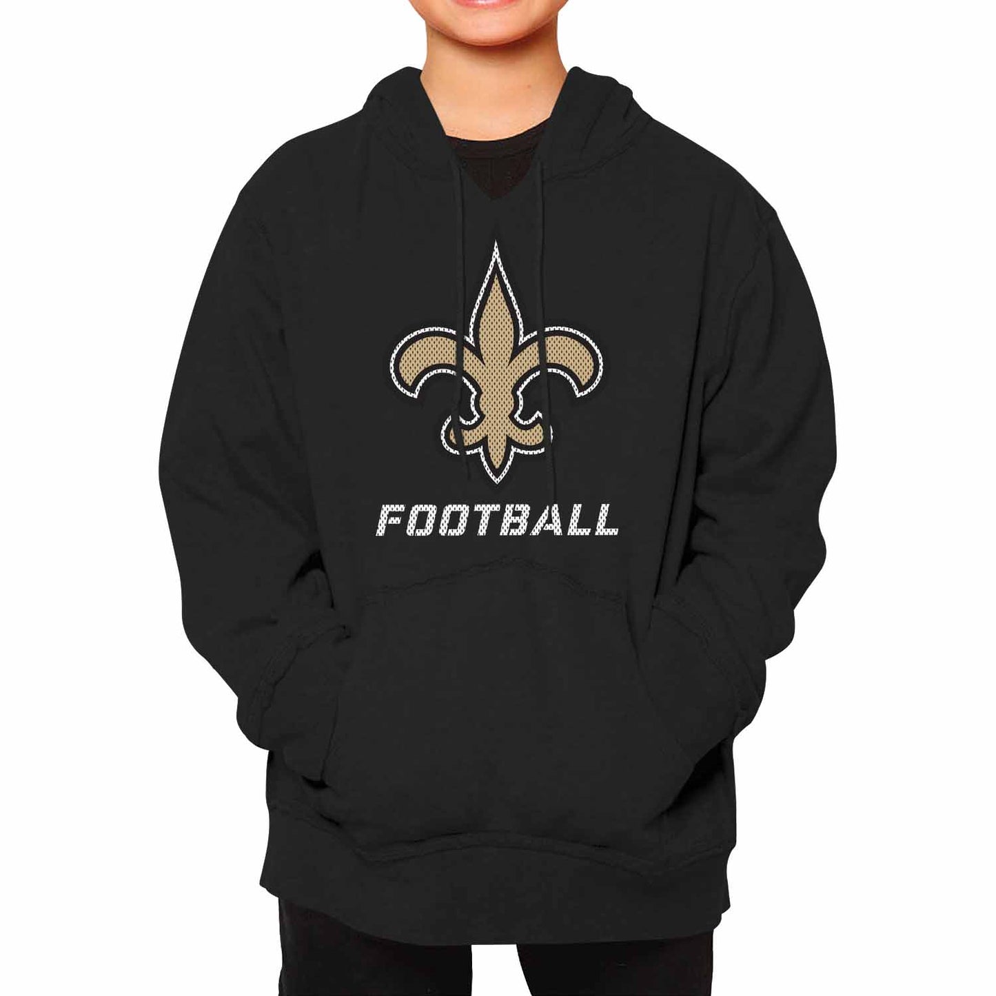 New Orleans Saints NFL Youth Run City Hoodie- Kids Pro Football Pullover Sweatshirt Kids Clothes - Black