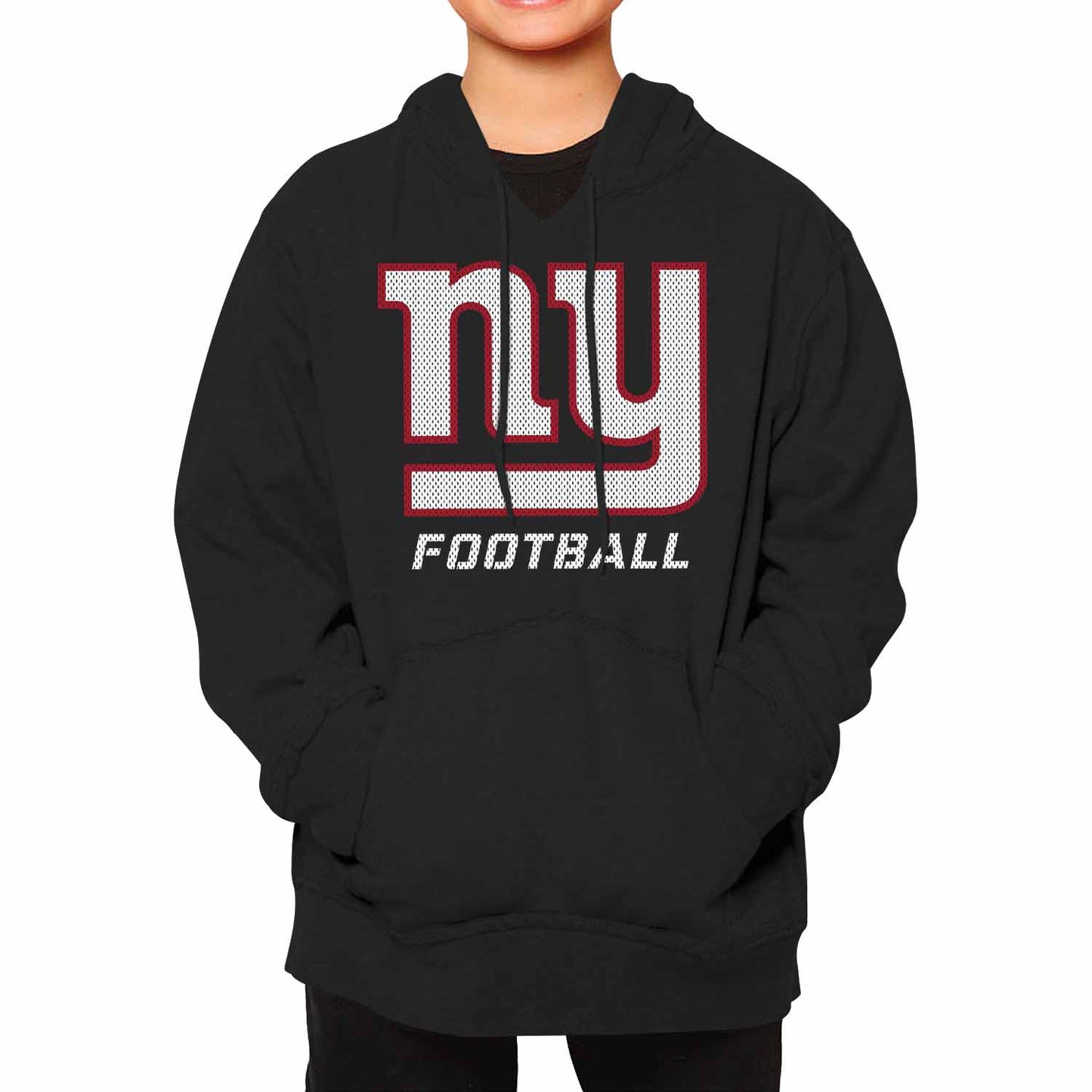 New York Giants NFL Youth Run City Hoodie- Kids Pro Football Pullover Sweatshirt Kids Clothes - Black