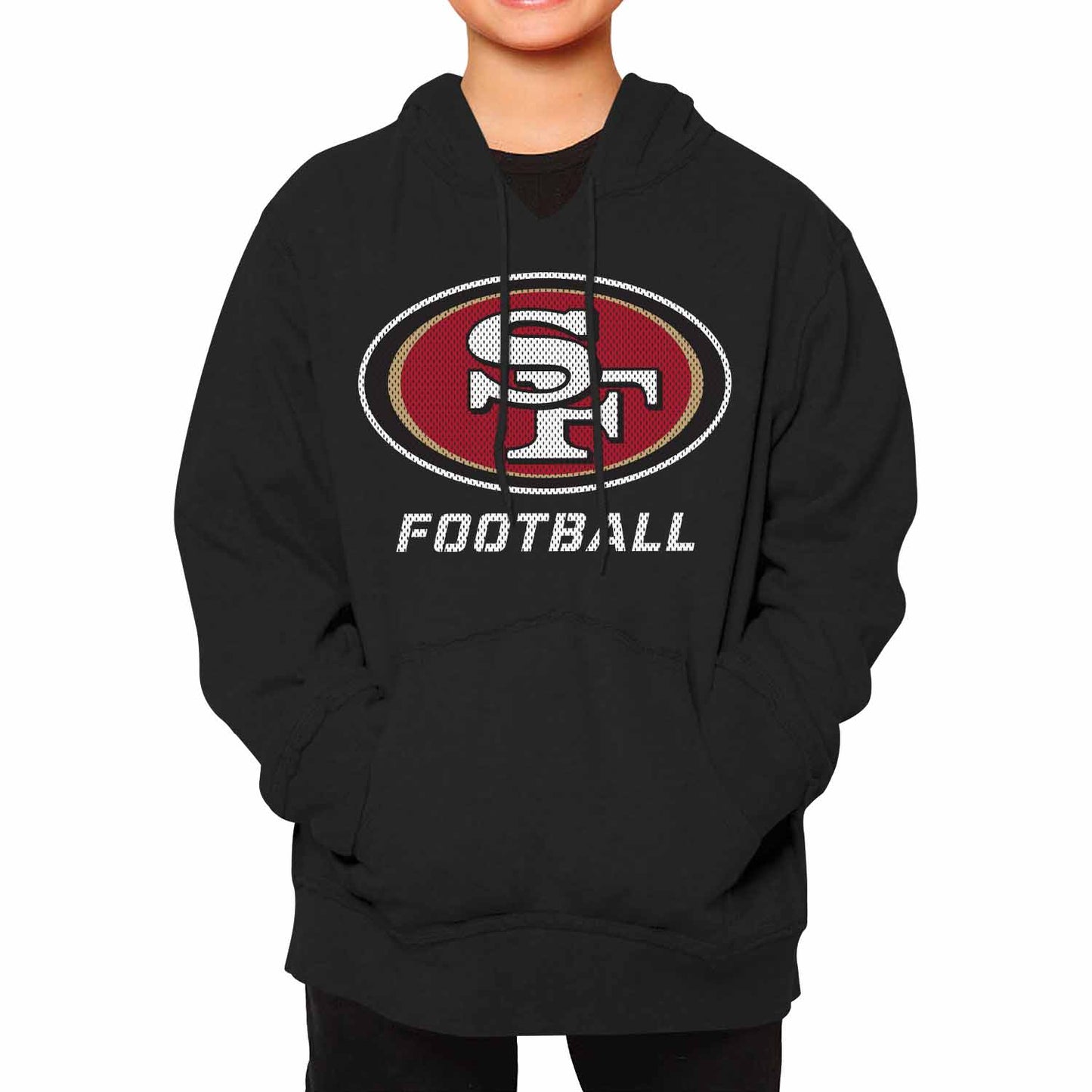 San Francisco 49ers NFL Youth Run City Hoodie- Kids Pro Football Pullover Sweatshirt Kids Clothes - Black