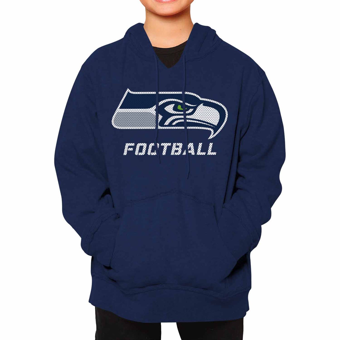 Seattle Seahawks NFL Youth Run City Hoodie- Kids Pro Football Pullover Sweatshirt Kids Clothes - Navy