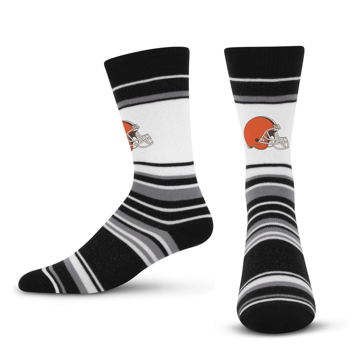 Cleveland Browns NFL Striped Crew Dress Socks - Black