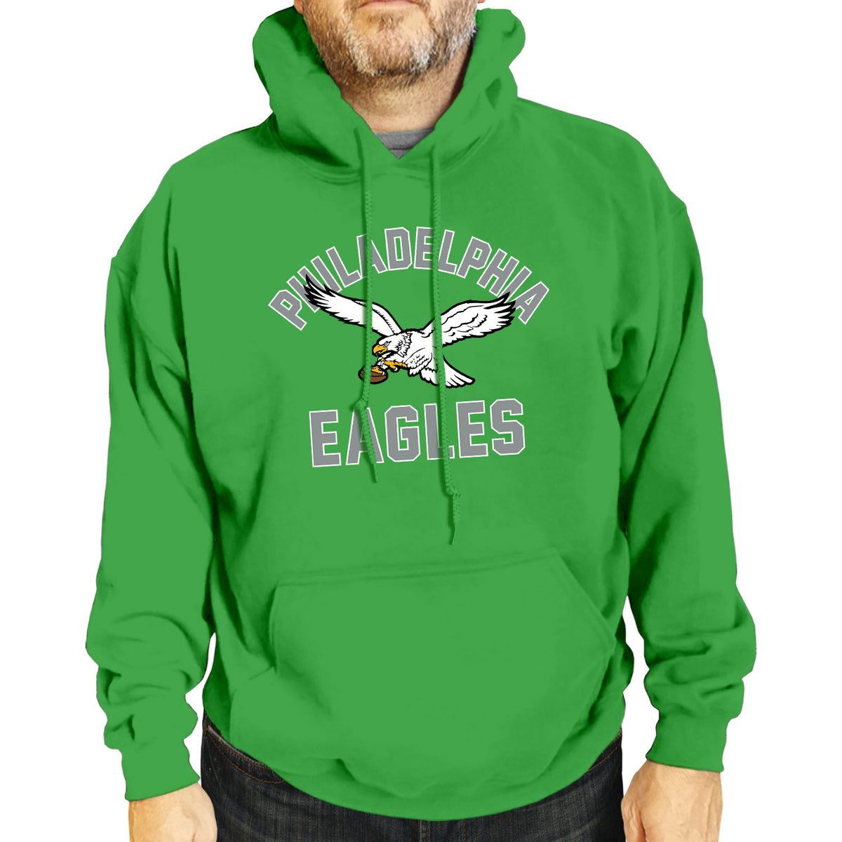 Philadelphia Eagles NFL Men's Women's Retro Gameday Fleece Hoodie - Kelly Green