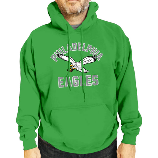 Philadelphia Eagles NFL Men's Women's Retro Gameday Fleece Hoodie - Kelly Green