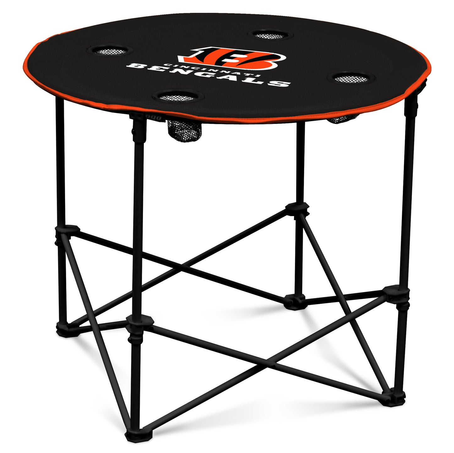 Cincinnati Bengals NFL Portable Round Tailgate Table With Carrying Bag - Black