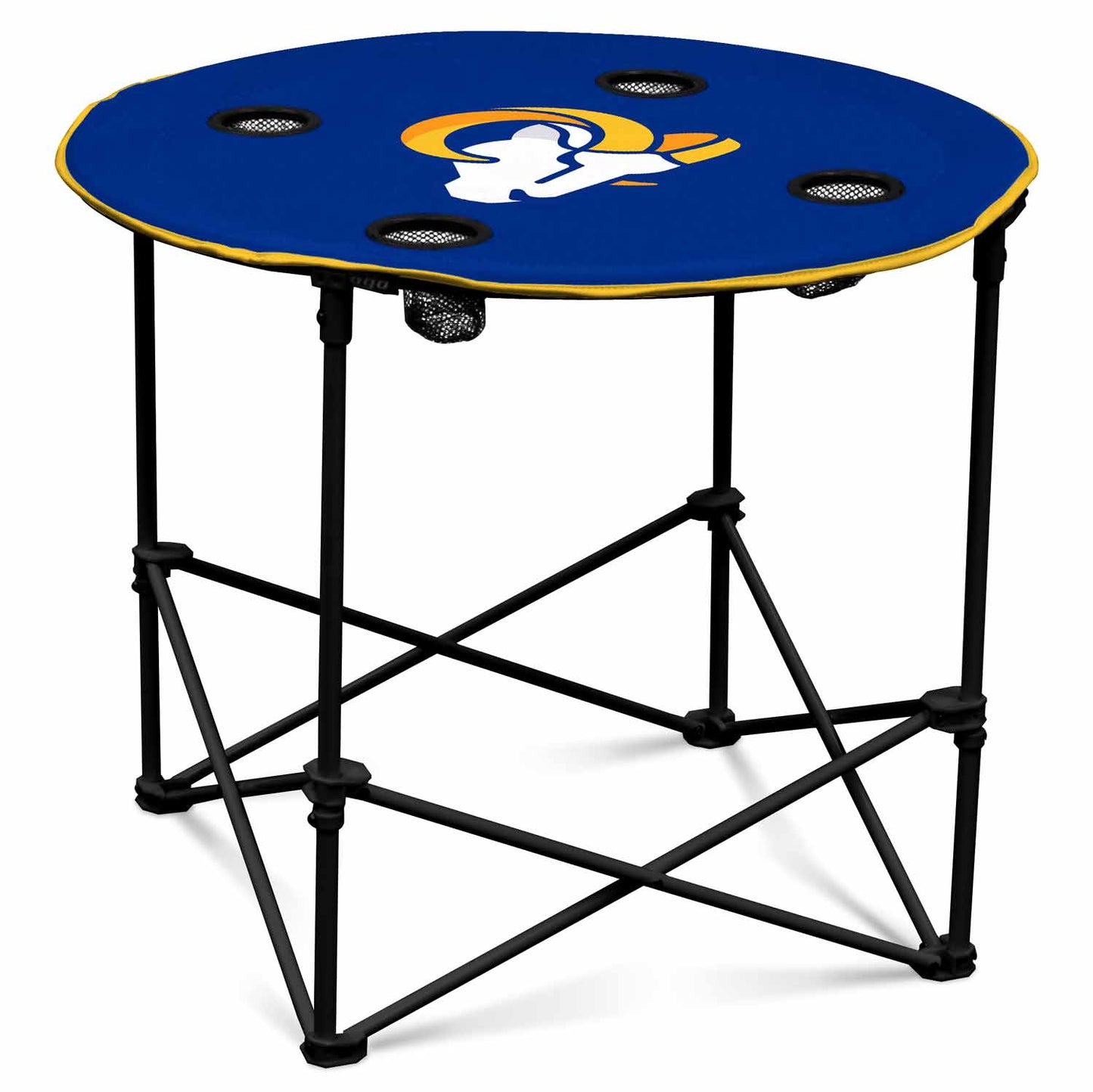 Los Angeles Rams NFL Portable Round Tailgate Table With Carrying Bag - Royal