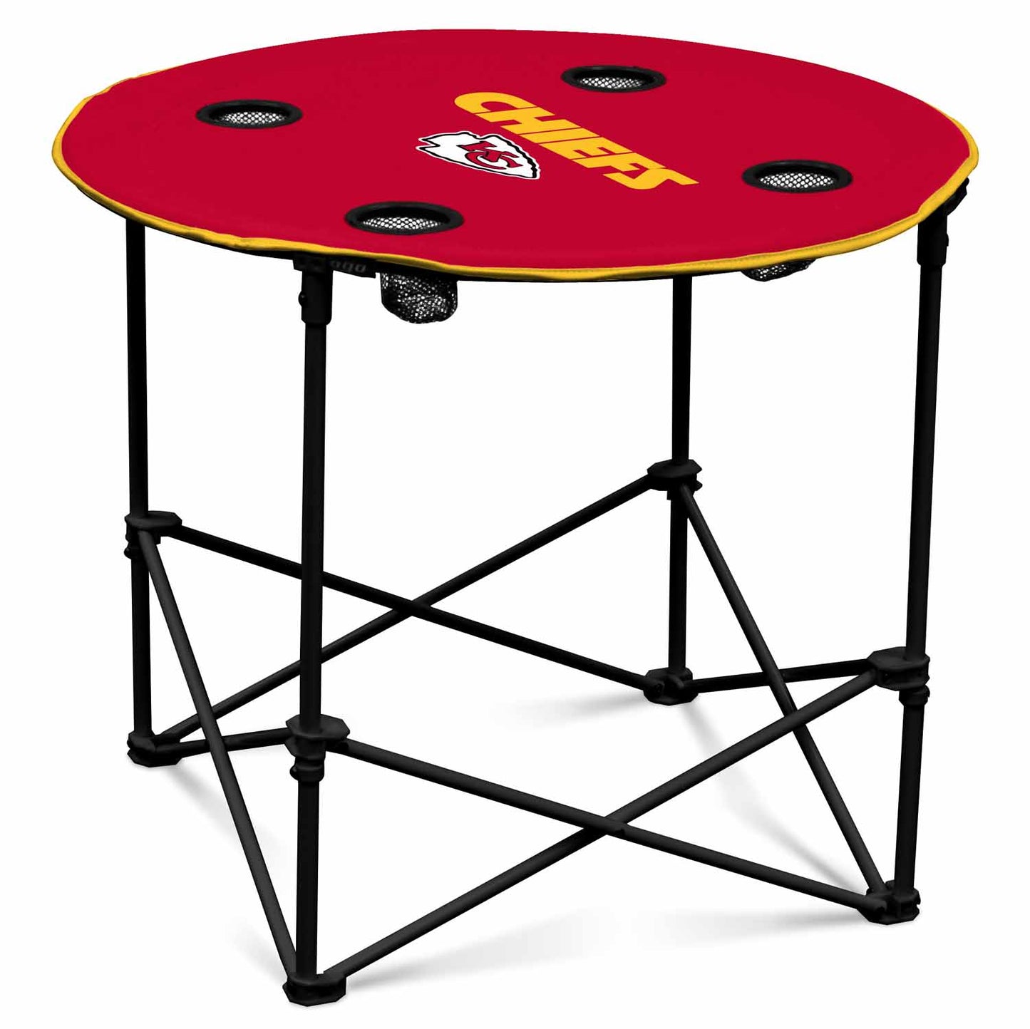Kansas City Chiefs NFL Portable Round Tailgate Table With Carrying Bag - Red