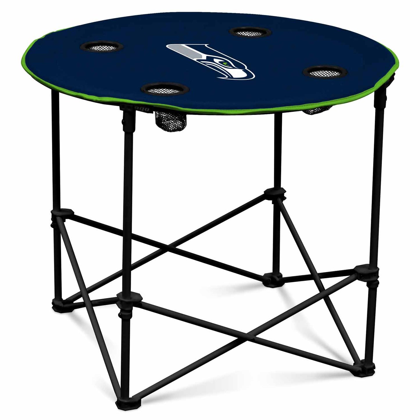 Seattle Seahawks NFL Portable Round Tailgate Table With Carrying Bag - Navy