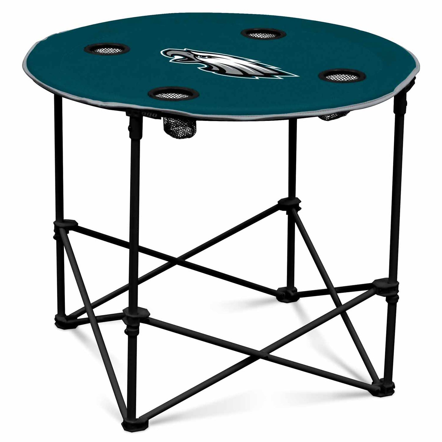 Philadelphia Eagles NFL Portable Round Tailgate Table With Carrying Bag - Deep Teal
