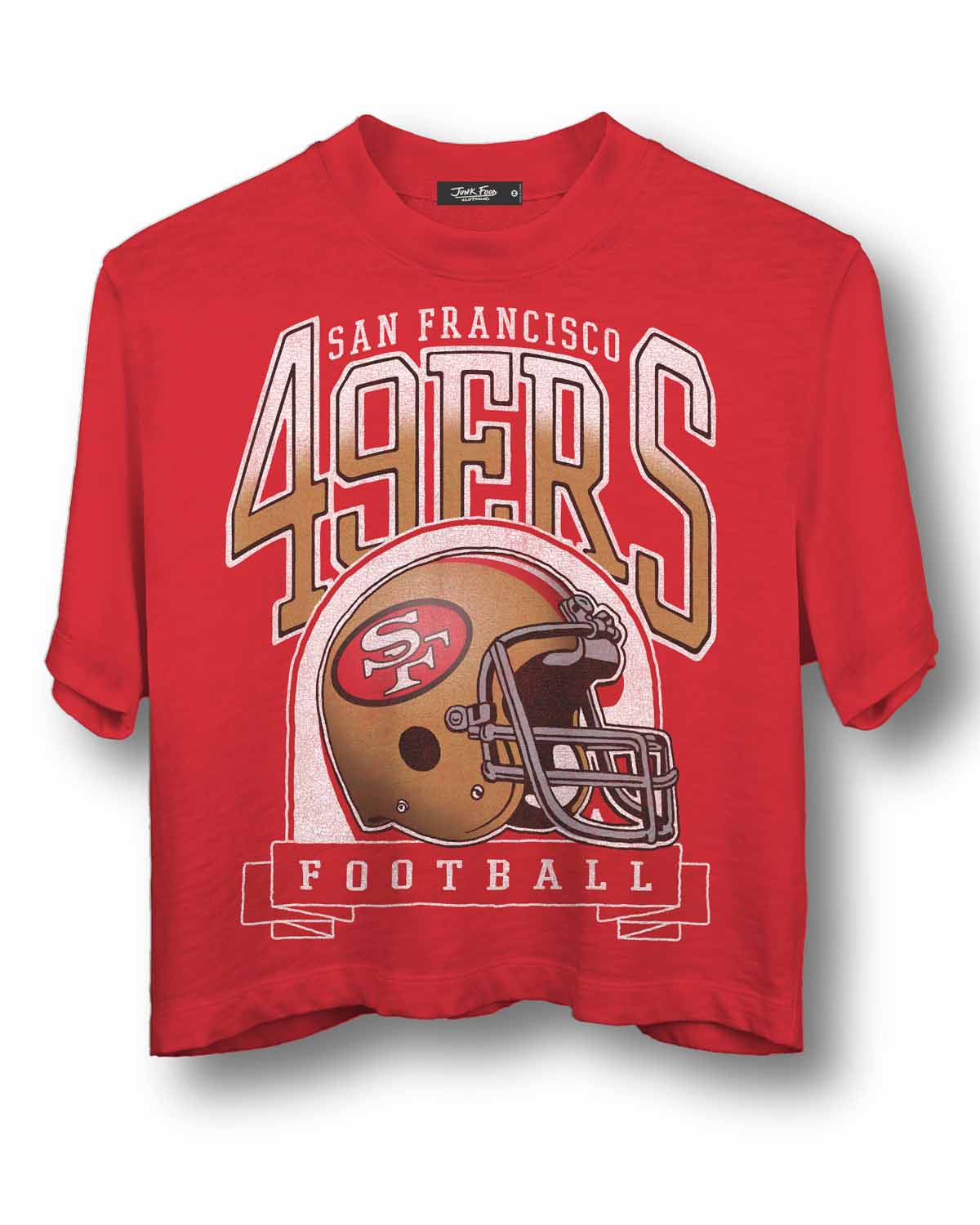 San Francisco 49ers Junk Food NFL Women's Franchise Helmet Crop T-Shirt - Red