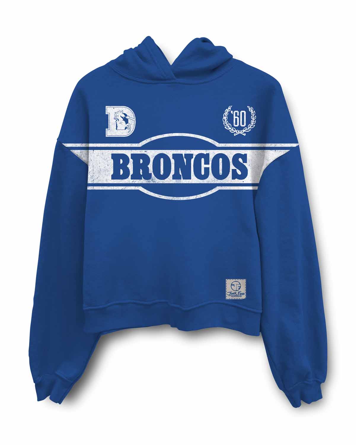 Denver Broncos Junk Food NFL Women's Franchise Oversized Heritage Crop Hoodie - Royal