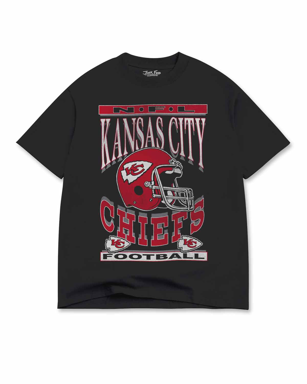 Kansas City Chiefs Junk Food NFL Men's Franchise Oversized Enzyme Wash T-Shirt - Black