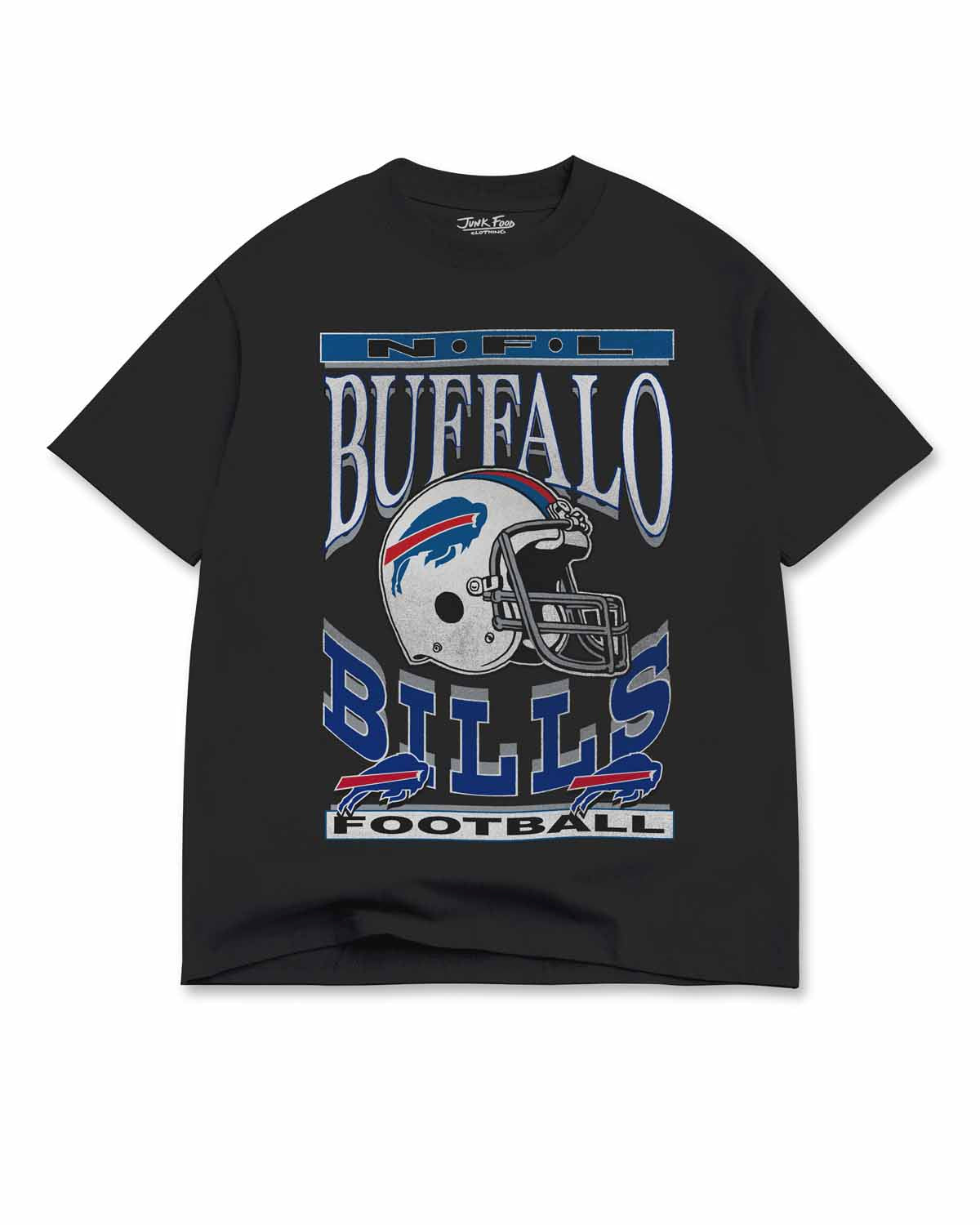 Buffalo Bills Junk Food NFL Men's Franchise Oversized Enzyme Wash T-Shirt - Black