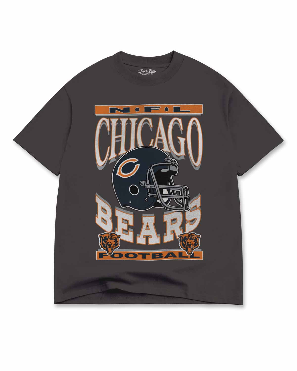 Chicago Bears Junk Food NFL Men's Franchise Oversized Enzyme Wash T-Shirt - Black