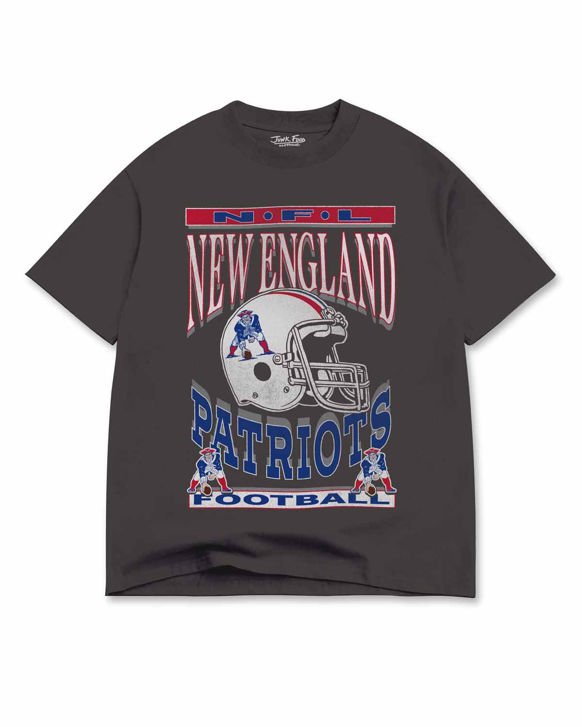 New England Patriots Junk Food NFL Men's Franchise Oversized Enzyme Wash T-Shirt - Black