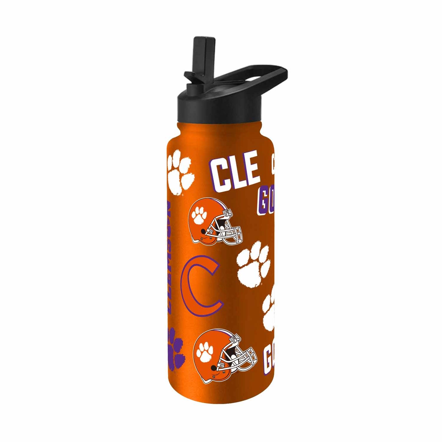Clemson Tigers NCAA 34oz Quencher Stainless Steel Insulated Water Bottle - Orange