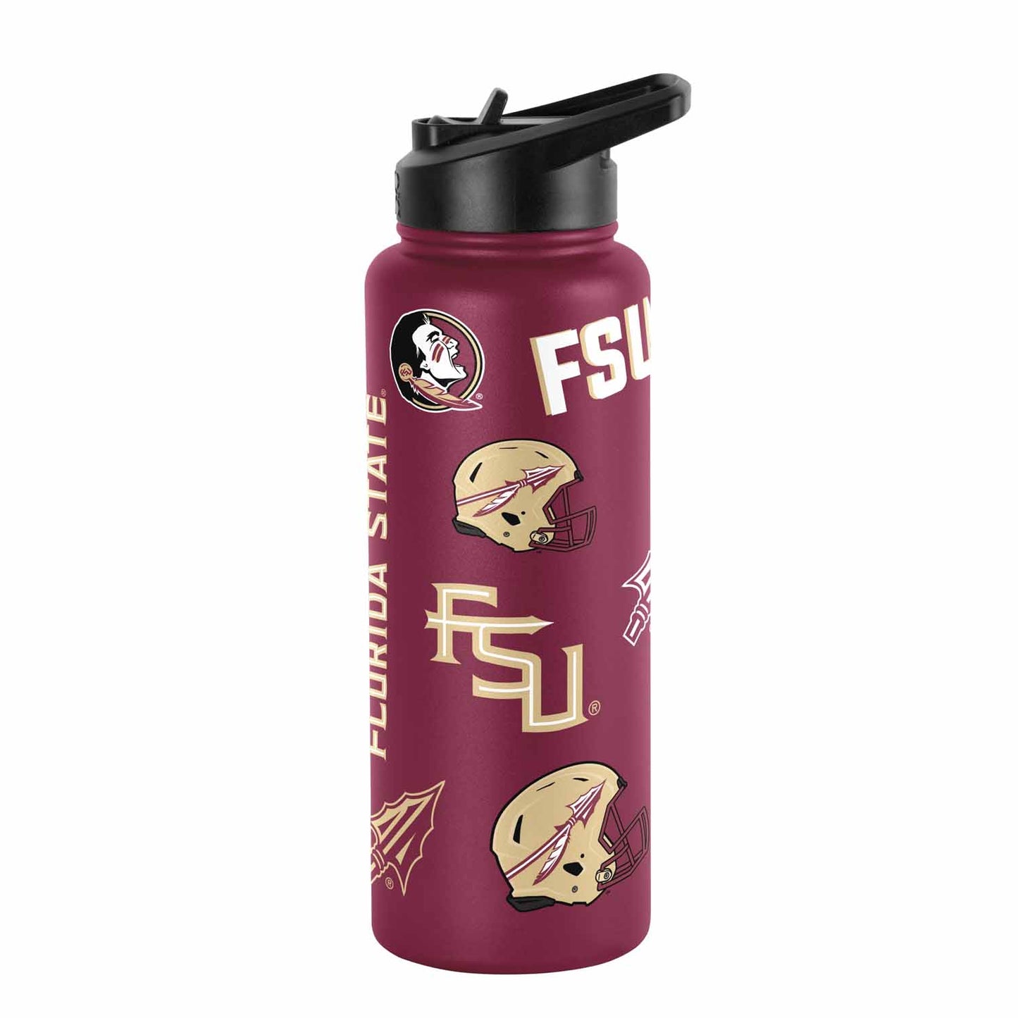 Florida State Seminoles NCAA 34oz Quencher Stainless Steel Insulated Water Bottle - Maroon