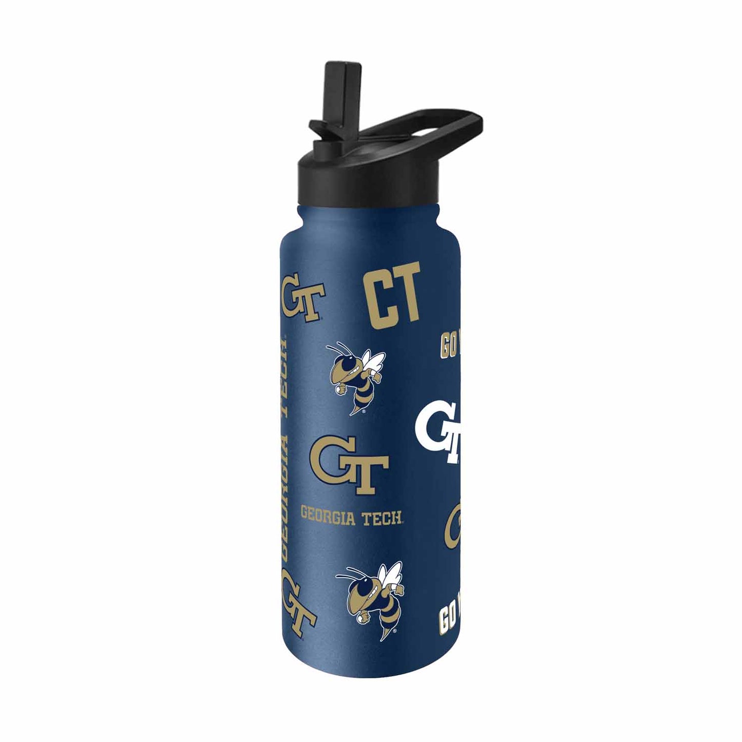 Georgia Tech Yellowjackets NCAA 34oz Quencher Stainless Steel Insulated Water Bottle - Navy