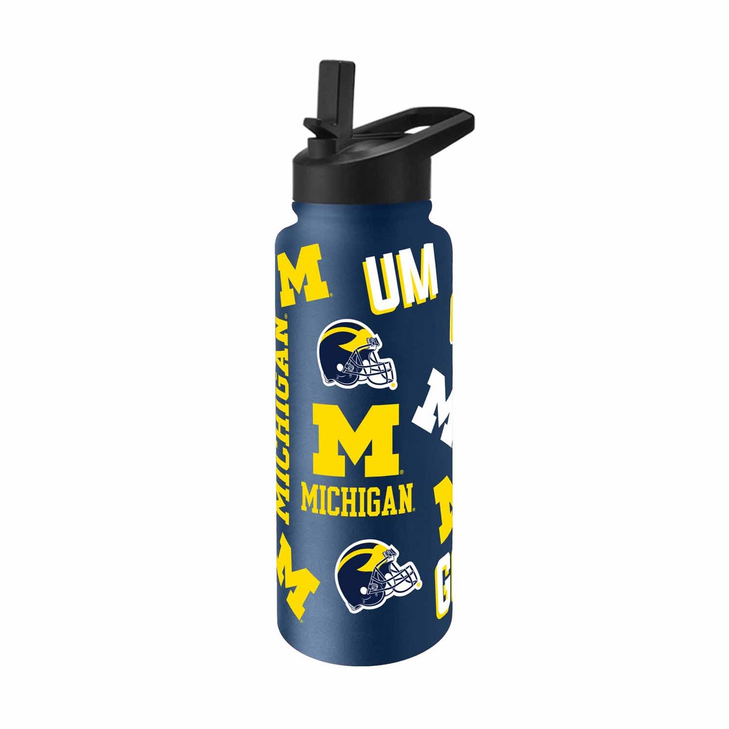 Michigan Wolverines NCAA 34oz Quencher Stainless Steel Insulated Water Bottle - Navy