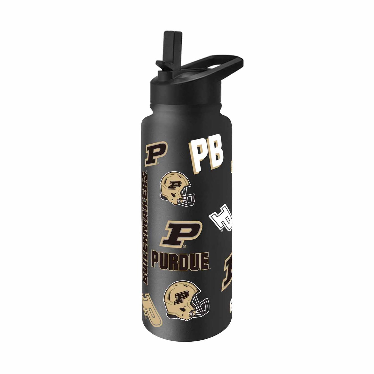 Purdue Boilermakers NCAA 34oz Quencher Stainless Steel Insulated Water Bottle - Black