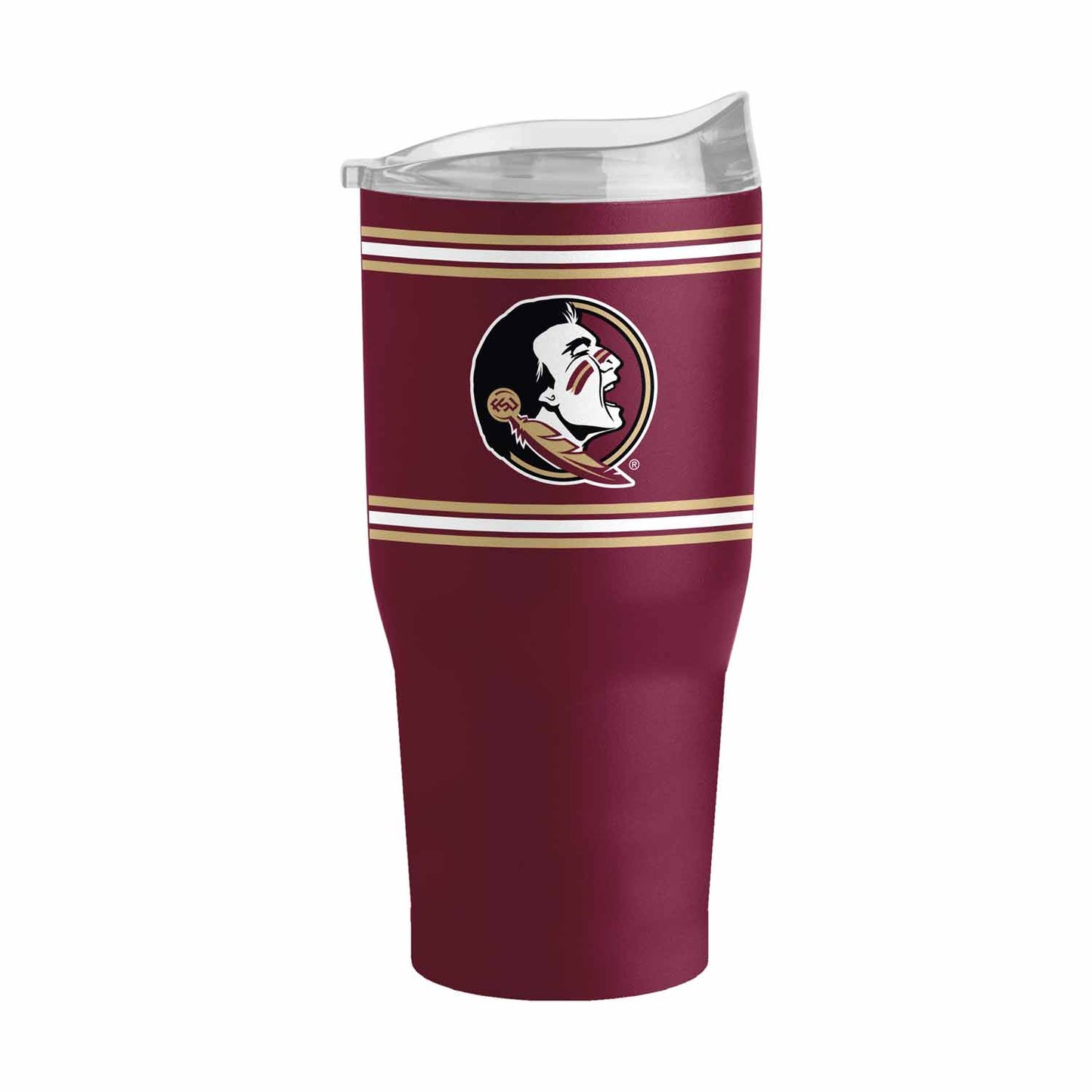 Florida State Seminoles NCAA 30 oz Stripe Powder Coat Tumbler Vacuum Insulated - Maroon