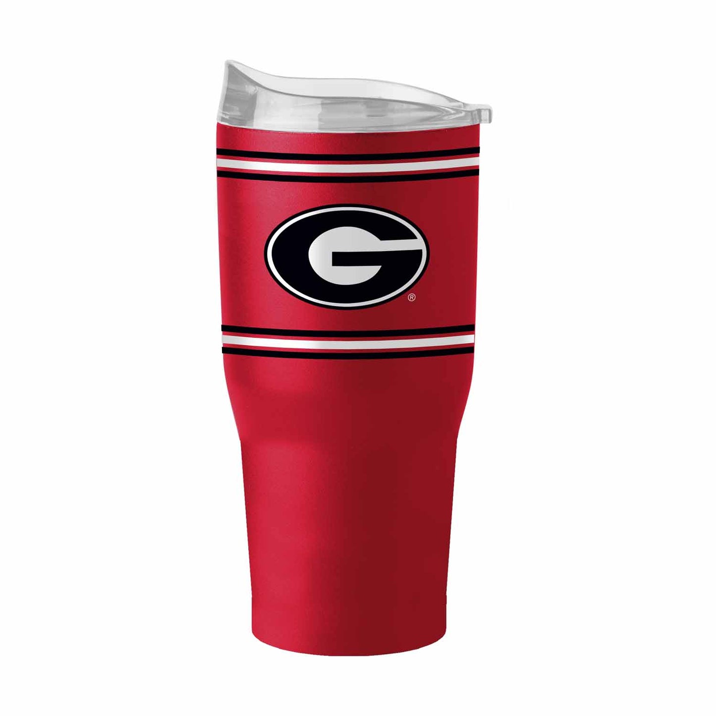 Georgia Bulldogs NCAA 30 oz Stripe Powder Coat Tumbler Vacuum Insulated - Red