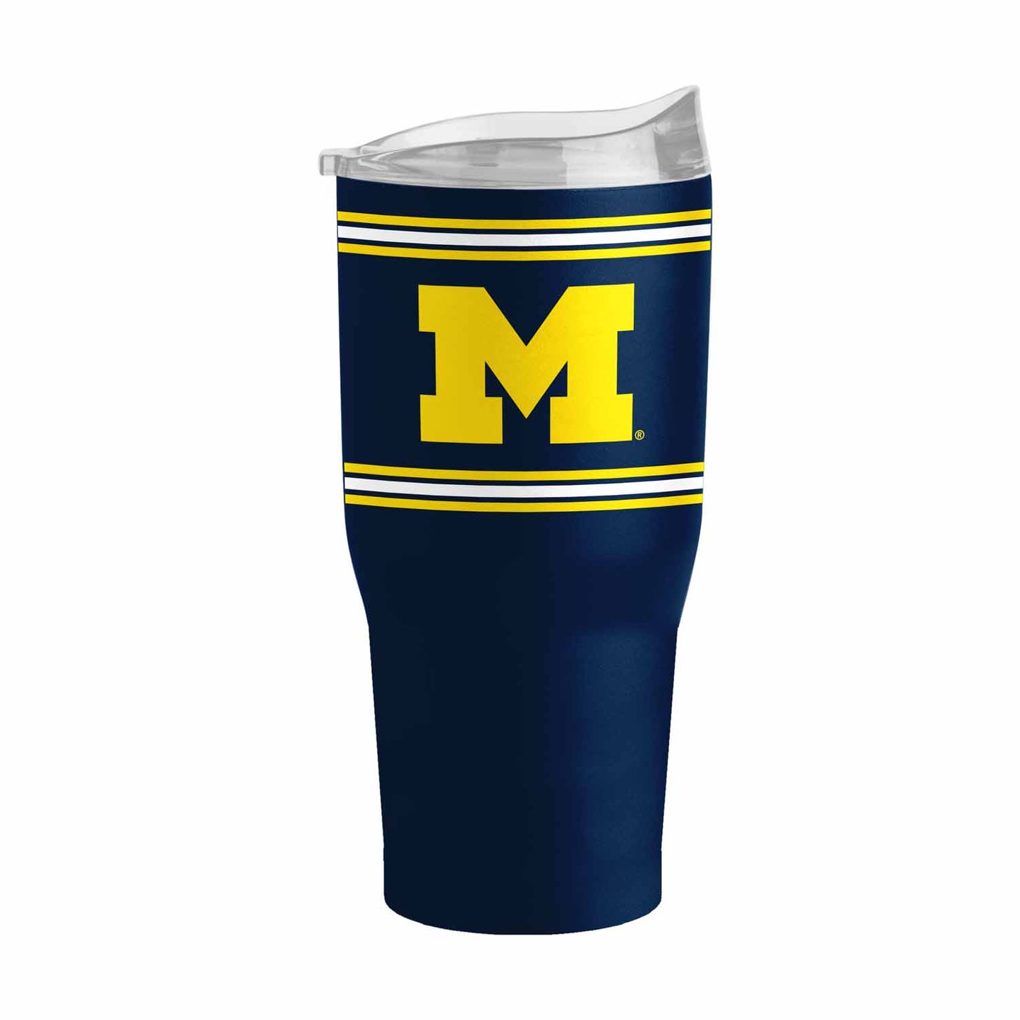 Michigan Wolverines NCAA 30 oz Stripe Powder Coat Tumbler Vacuum Insulated - Navy