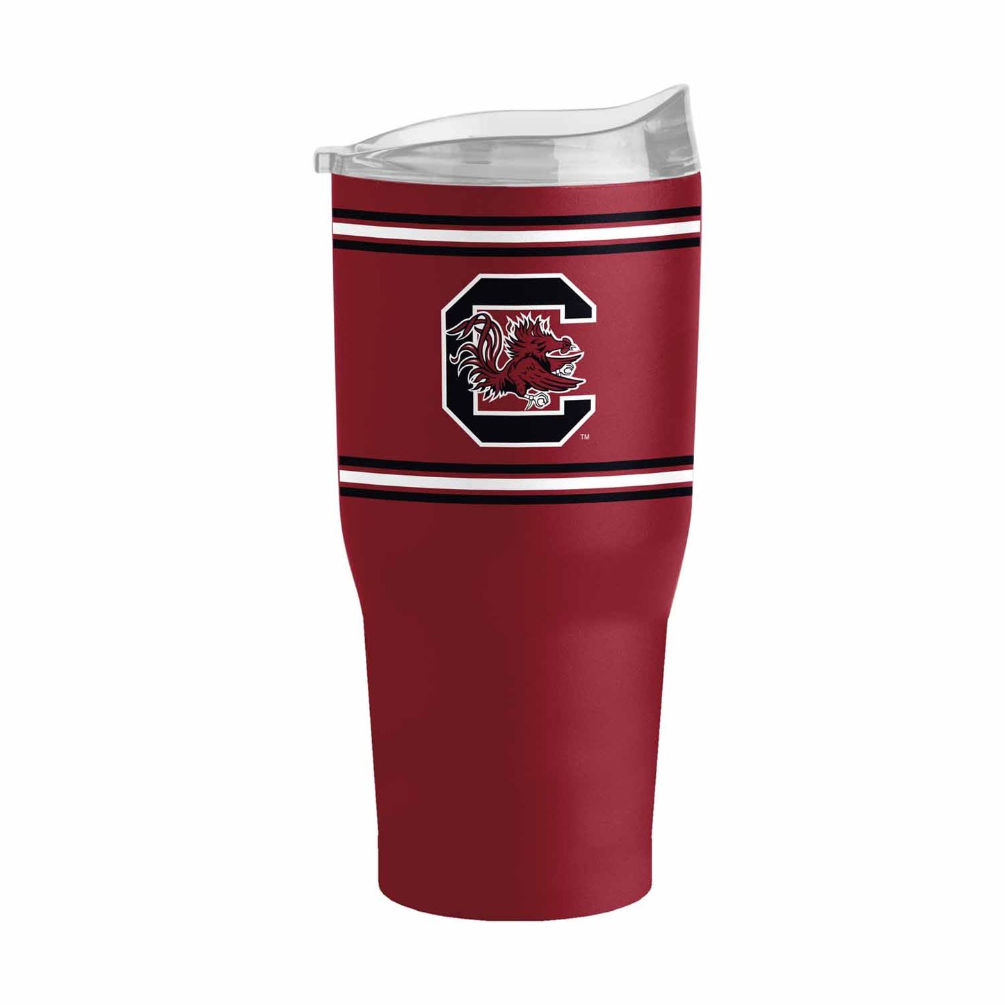 South Carolina Gamecocks NCAA 30 oz Stripe Powder Coat Tumbler Vacuum Insulated - Garnet