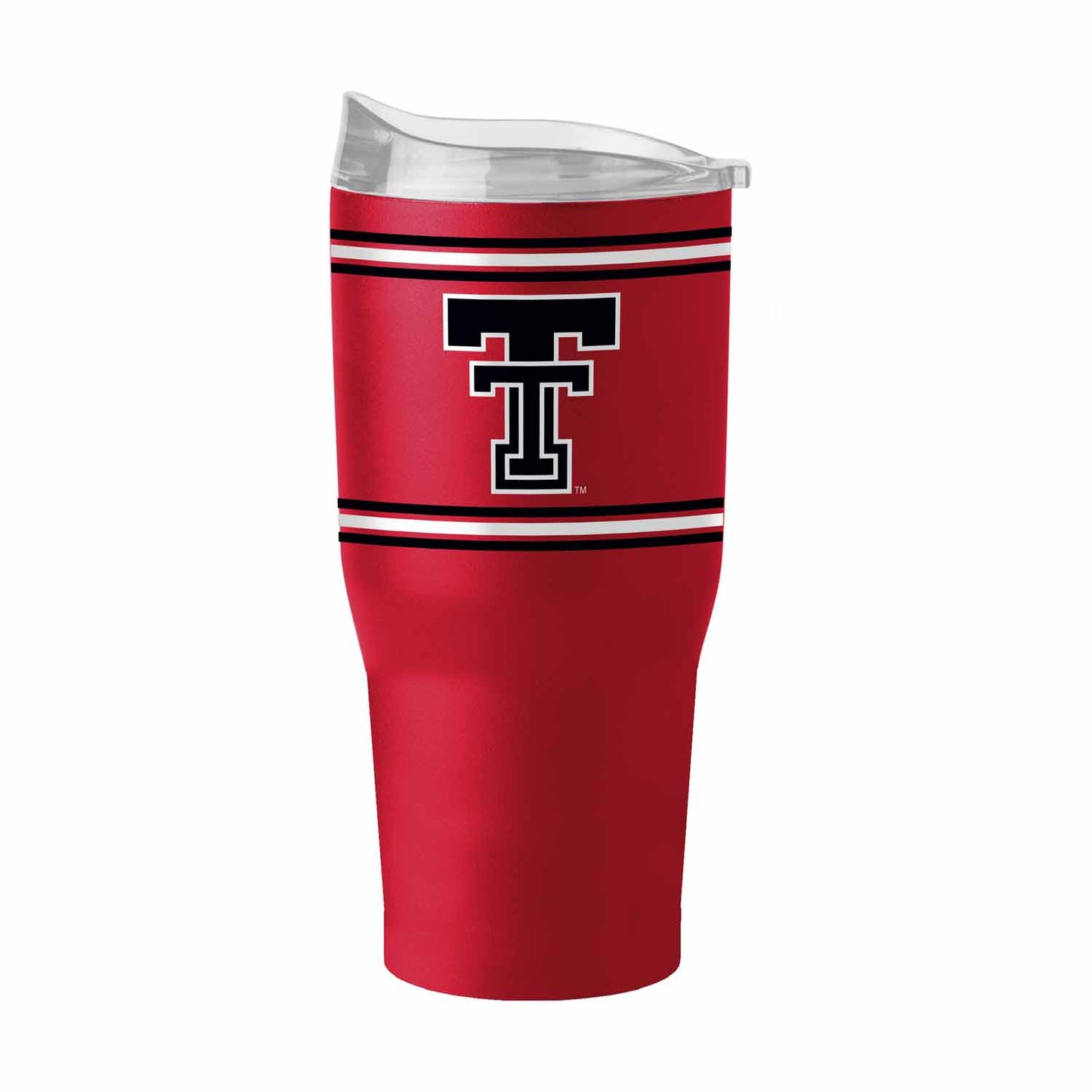Texas Tech Red Raiders NCAA 30 oz Stripe Powder Coat Tumbler Vacuum Insulated - Red
