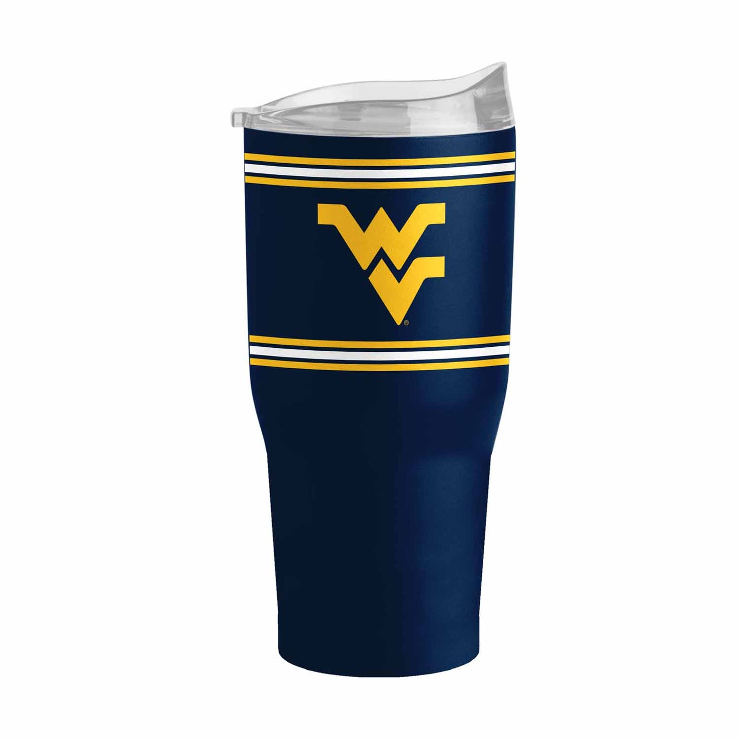 West Virginia Mountaineers NCAA 30 oz Stripe Powder Coat Tumbler Vacuum Insulated - Navy