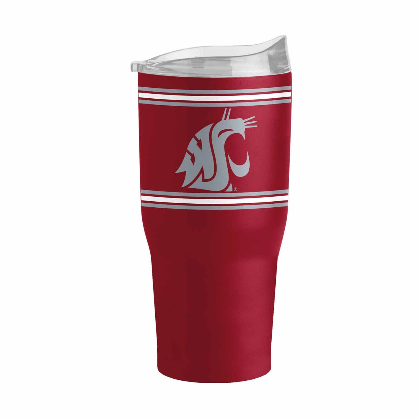 Washington State Cougars NCAA 30 oz Stripe Powder Coat Tumbler Vacuum Insulated - Cardinal