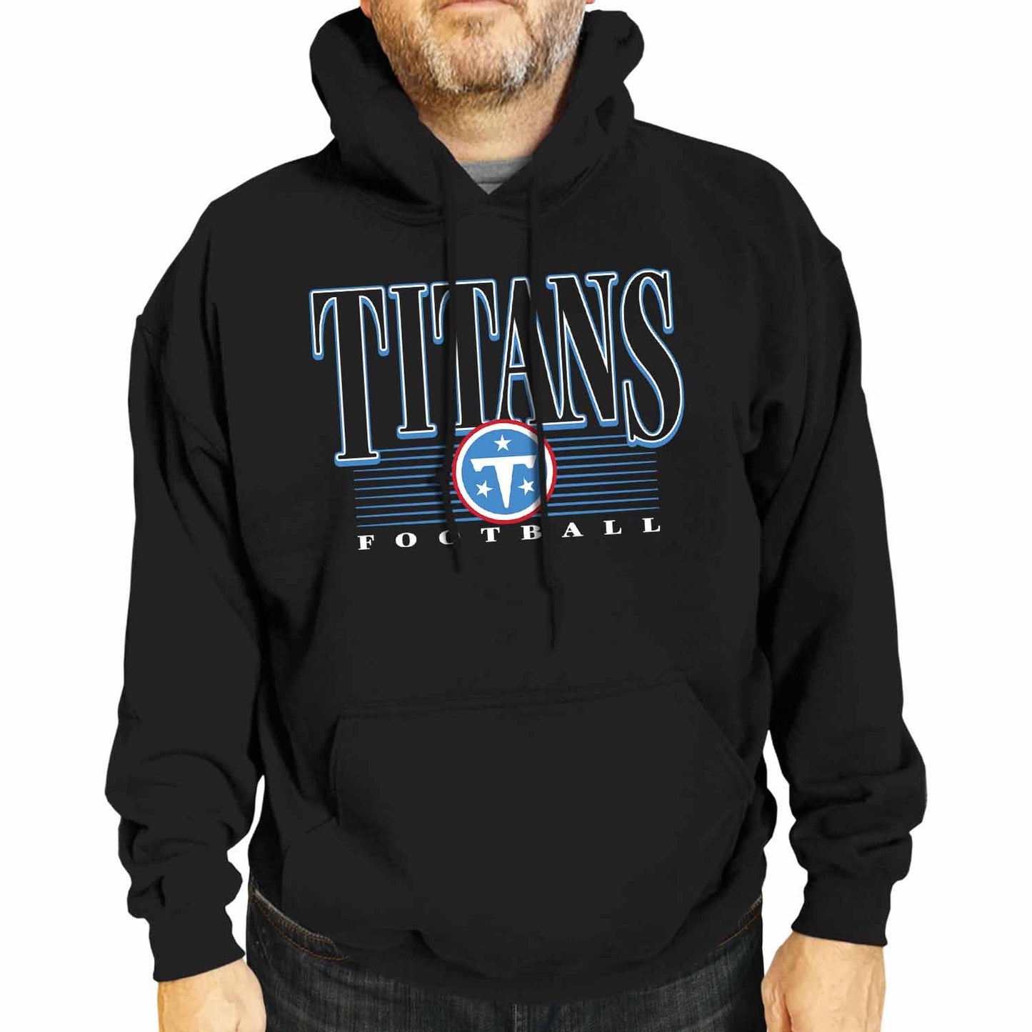 Tennessee Titans NFL Adult Unisex Overtime Blueprint Soft Fleece Hooded Sweatshirt - Black
