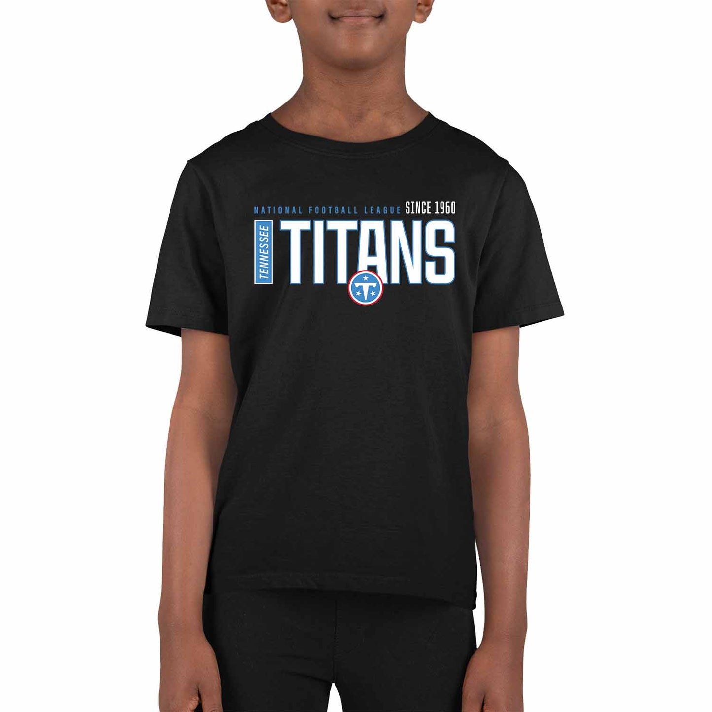 Tennessee Titans NFL Youth Modern Endzone Football T-Shirt Unisex Tag Free Comfortable - Black