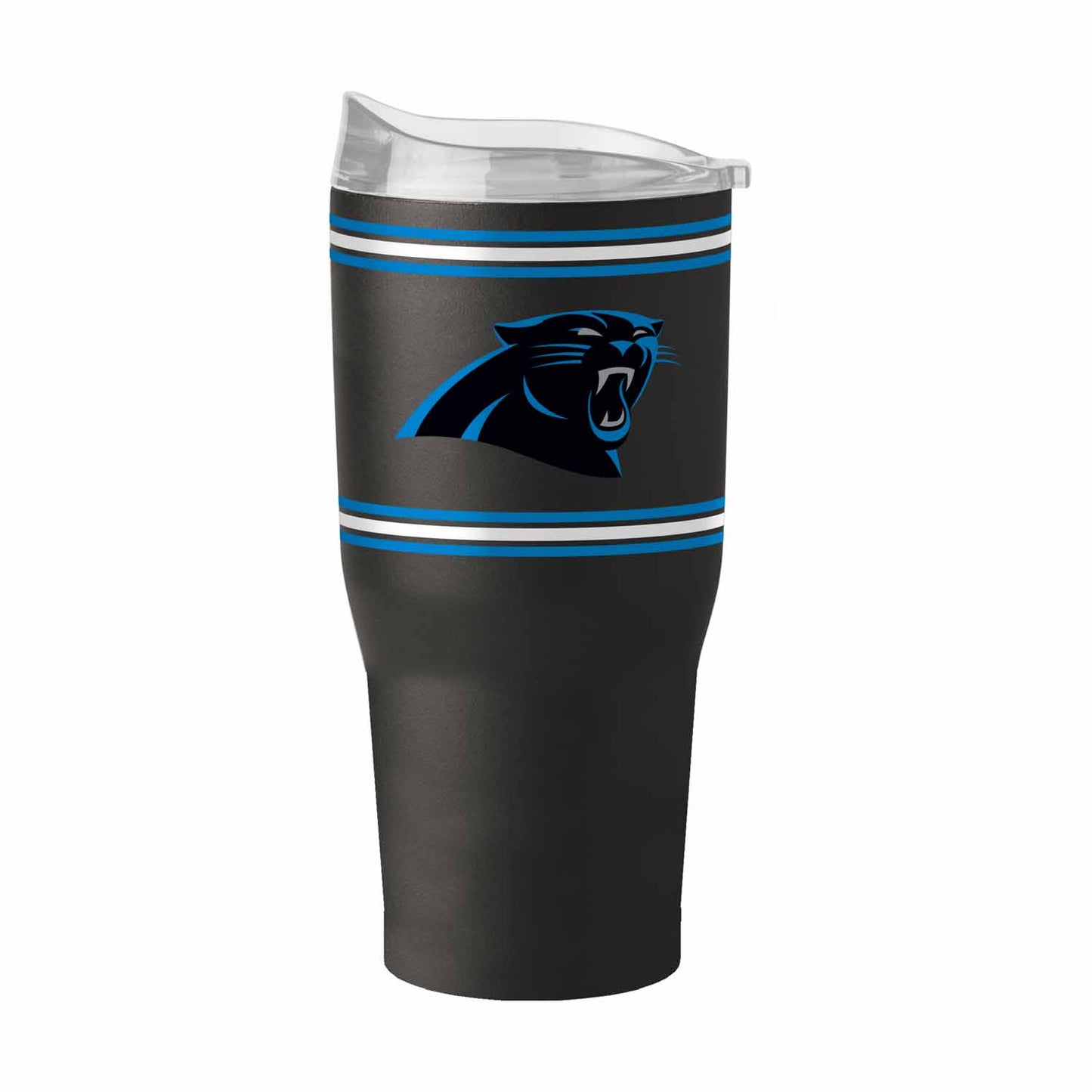 Carolina Panthers 30 oz Stripe Powder Coat Tumbler Vacuum Insulated - Black
