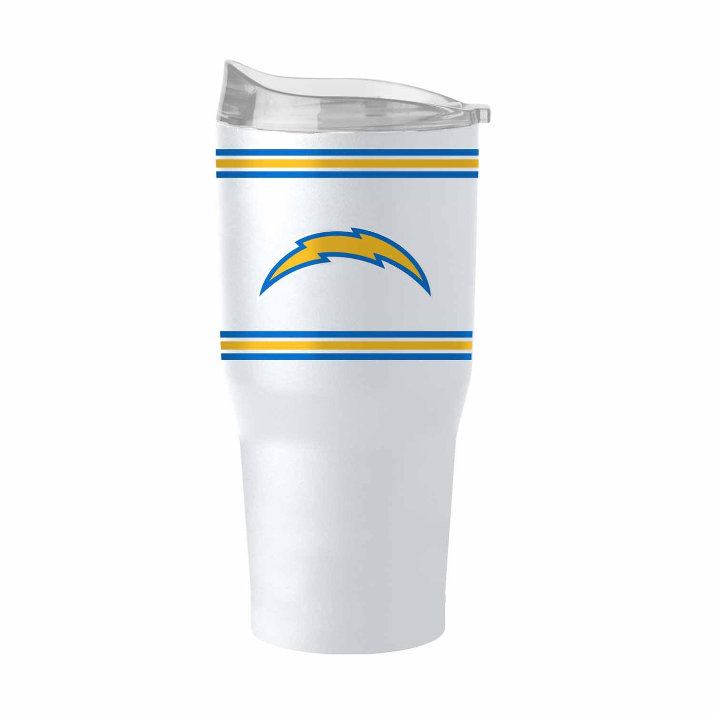 Los Angeles Chargers 30 oz Stripe Powder Coat Tumbler Vacuum Insulated - White