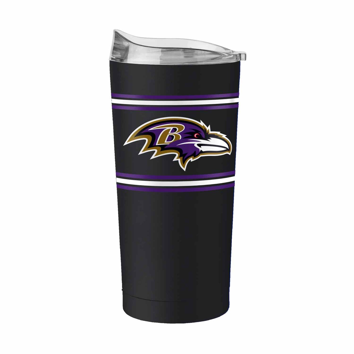 Baltimore Ravens 20 oz Stripe Powder Coat Tumbler Vacuum Insulated - Black