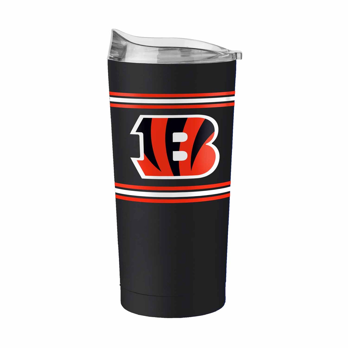Cincinnati Bengals 20 oz Stripe Powder Coat Tumbler Vacuum Insulated - Black
