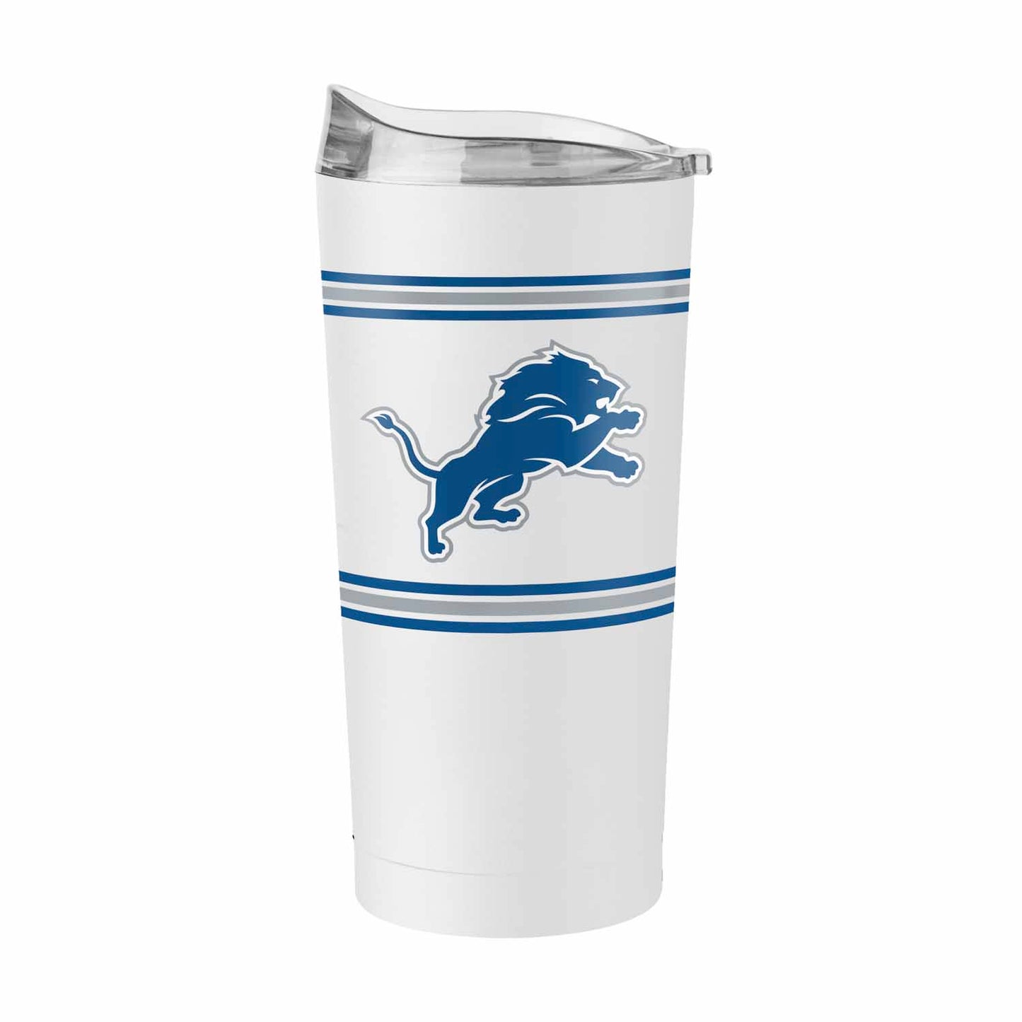 Detroit Lions 20 oz Stripe Powder Coat Tumbler Vacuum Insulated - White