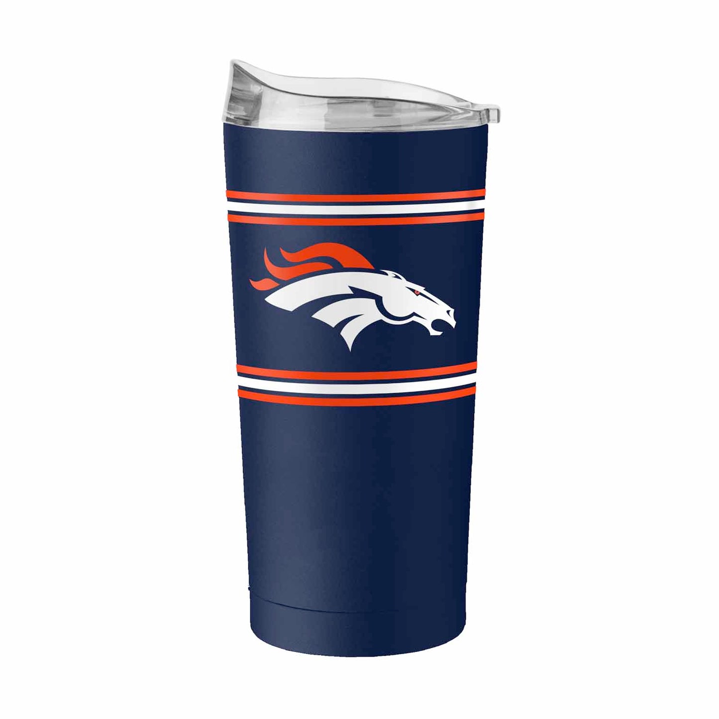 Denver Broncos 20 oz Stripe Powder Coat Tumbler Vacuum Insulated - Navy