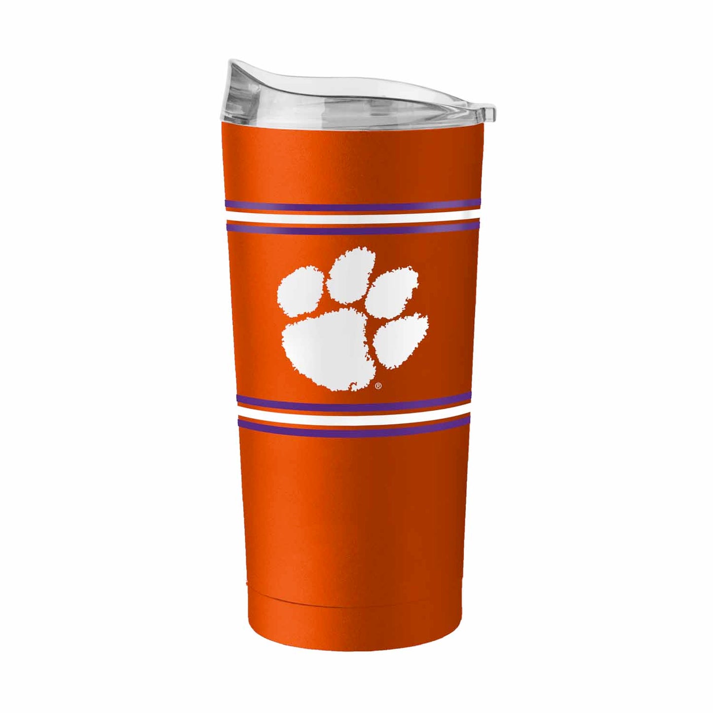 Clemson Tigers 20 oz Stripe Powder Coat Tumbler Vacuum Insulated - Orange