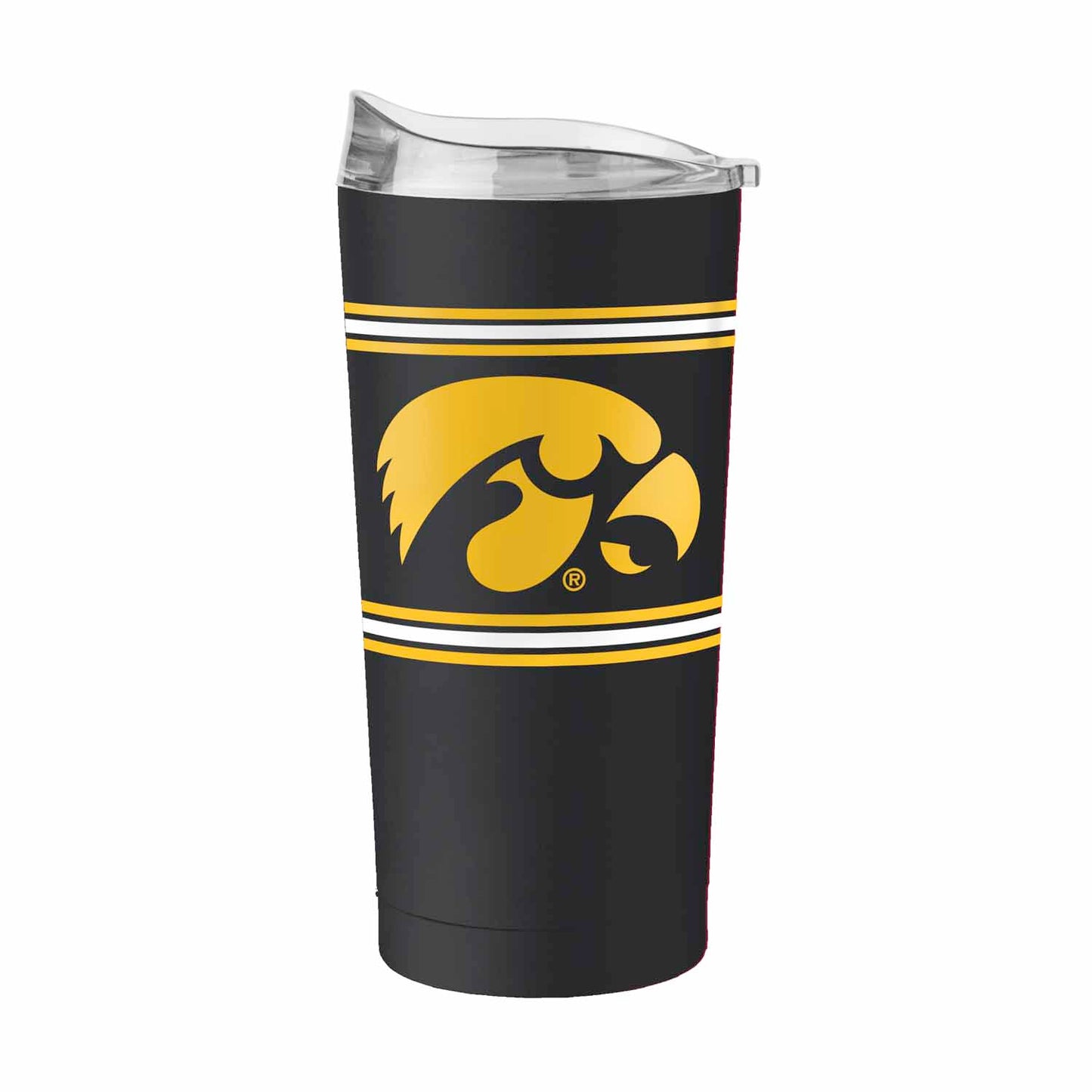 Iowa Hawkeyes 20 oz Stripe Powder Coat Tumbler Vacuum Insulated - Black