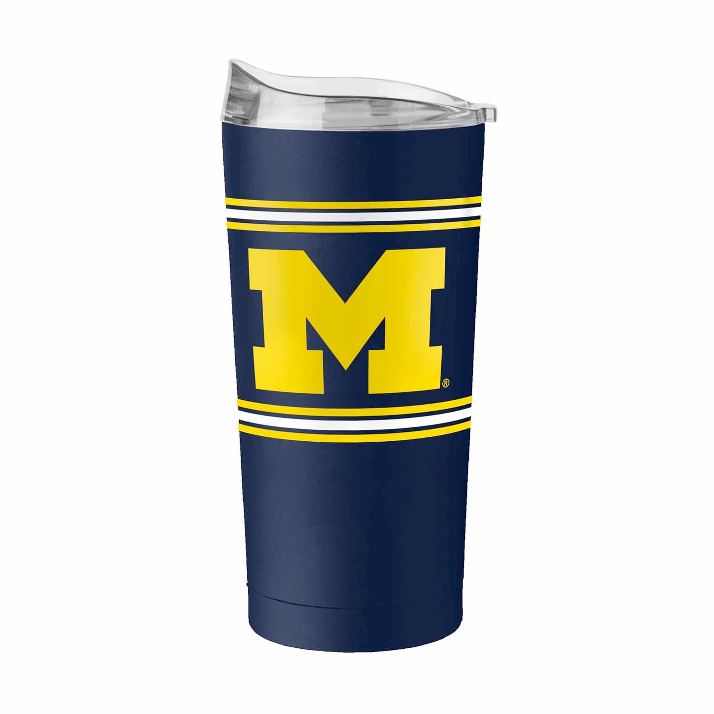 Michigan Wolverines 20 oz Stripe Powder Coat Tumbler Vacuum Insulated - Navy