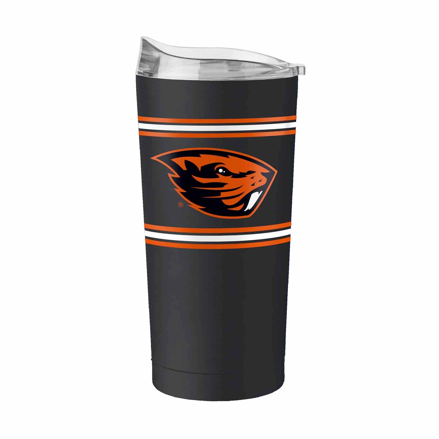 Oregon State Beavers 20 oz Stripe Powder Coat Tumbler Vacuum Insulated - Black